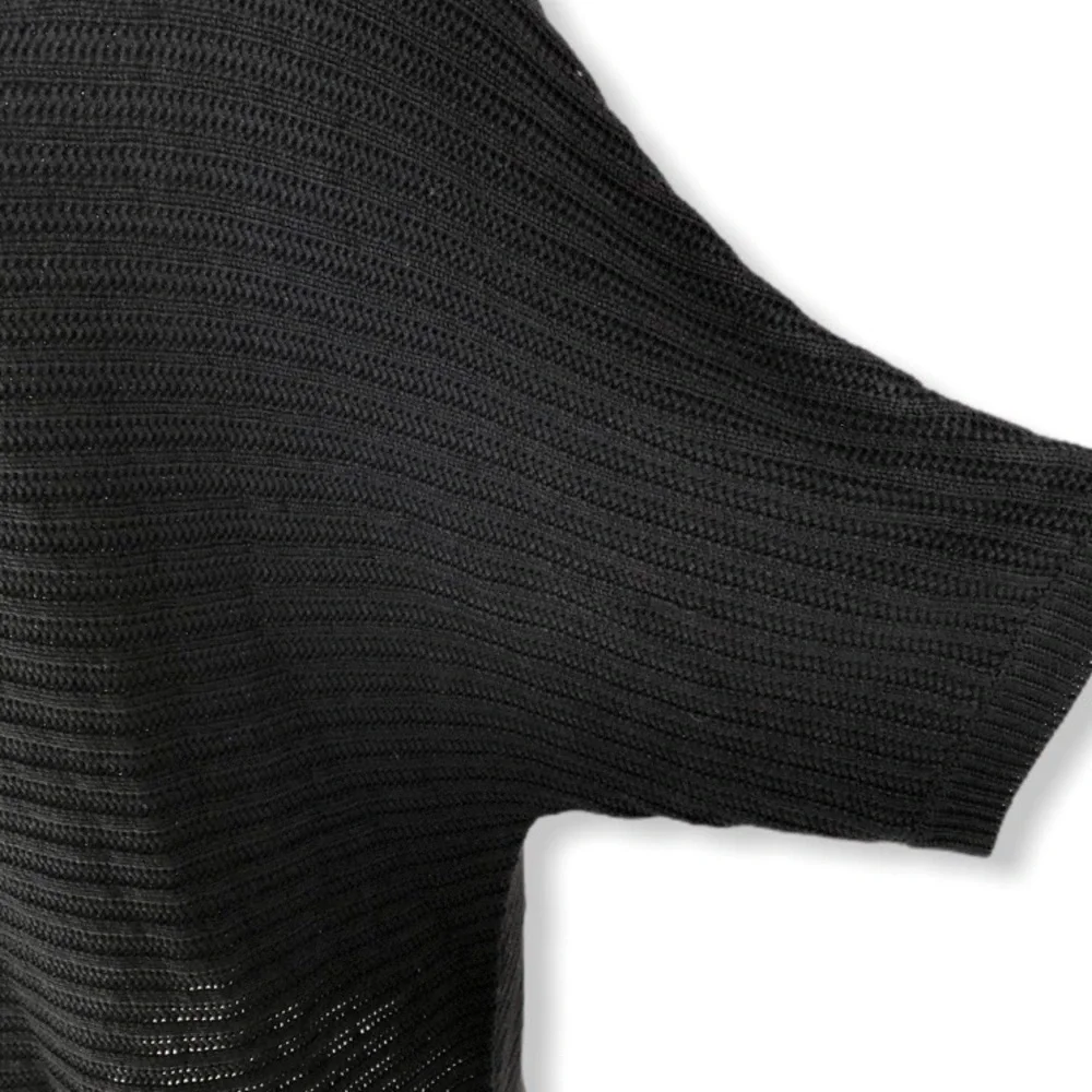 Catherine Malandrino Black Knit Tassel Fringe Pullover Top Size Large NEW - Picture 5 of 12